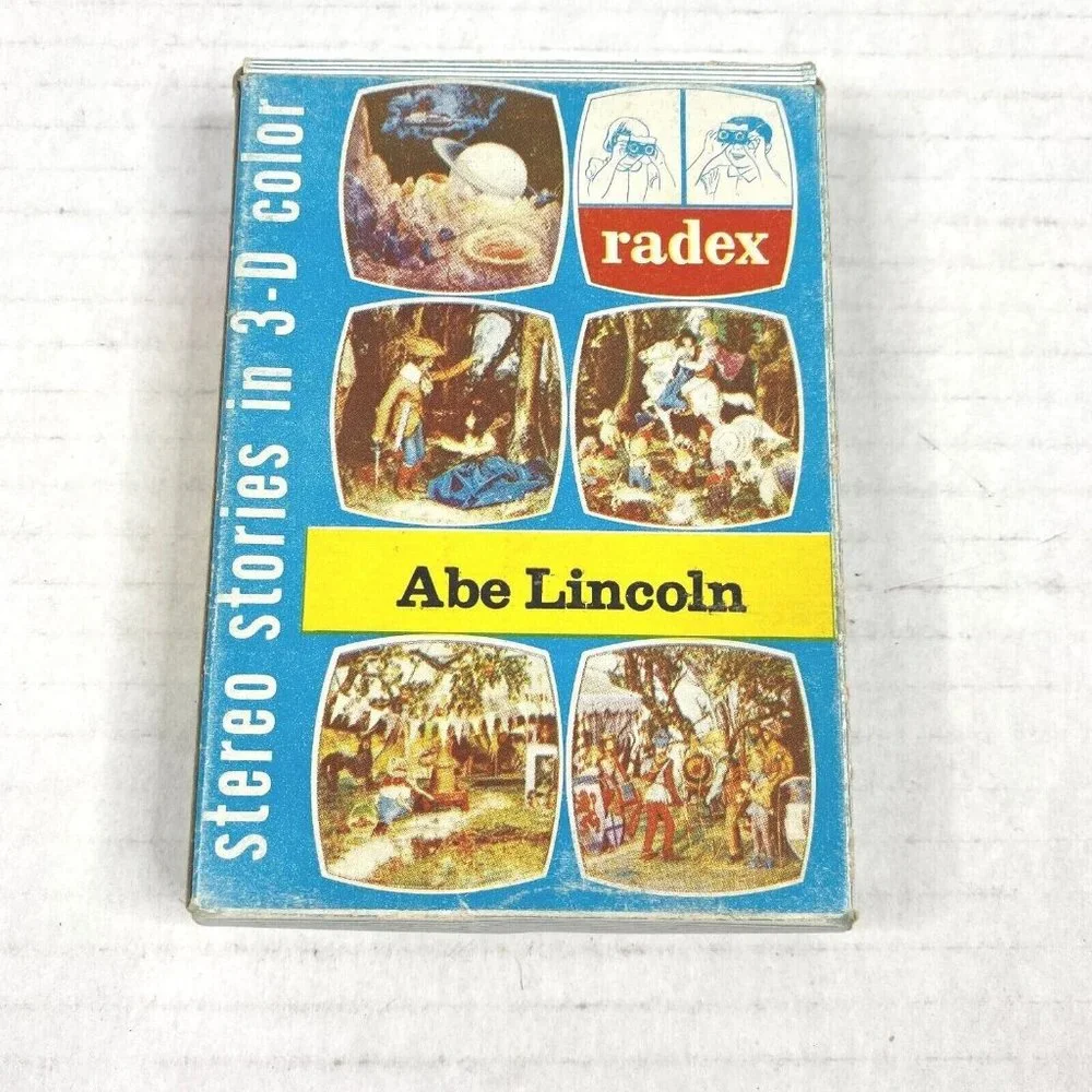 Vintage Radex Stereo Stories Views Film Cards‎ 3D Abe Lincoln Presidents Vol 18